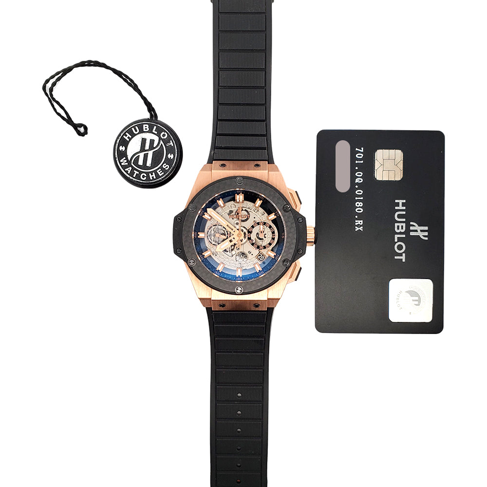 Rare Hublot Unico King Power Rose Gold Ceramic 48mm Watch 701.OQ.0180.RX Papers/Tag