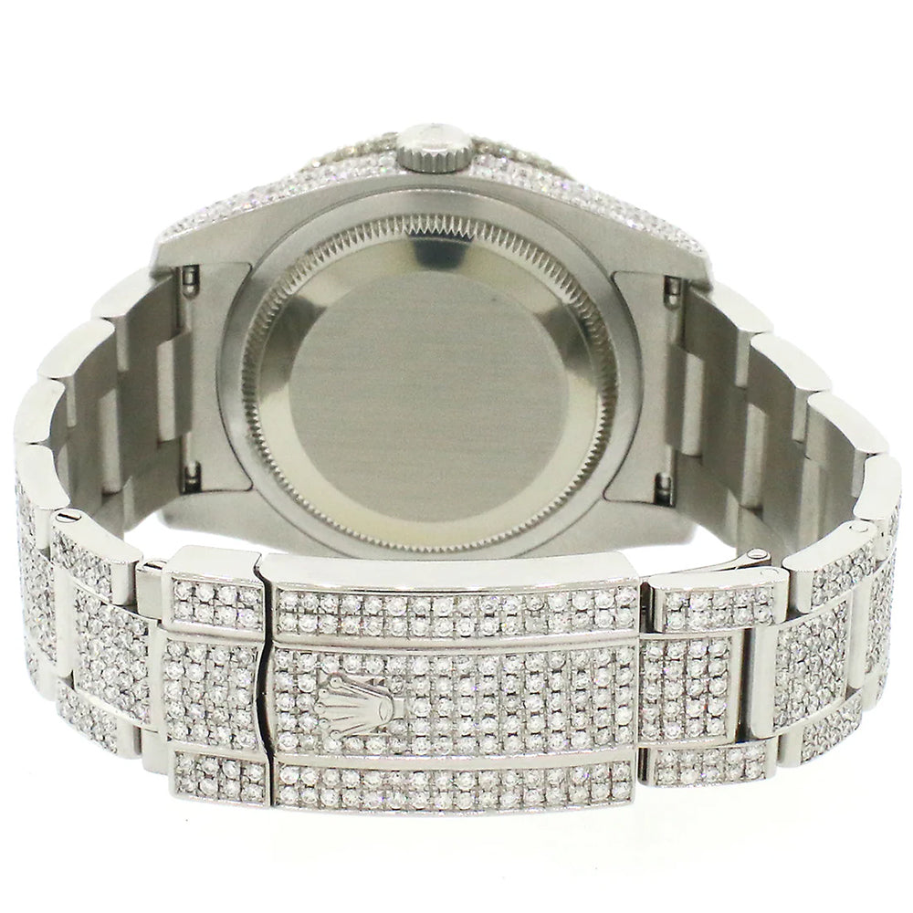 Rolex Datejust 36mm 116200 Pave 16.9CT Diamond Bezel/Case/Bracelet/Silver Tuxedo Dial Watch Box Papers