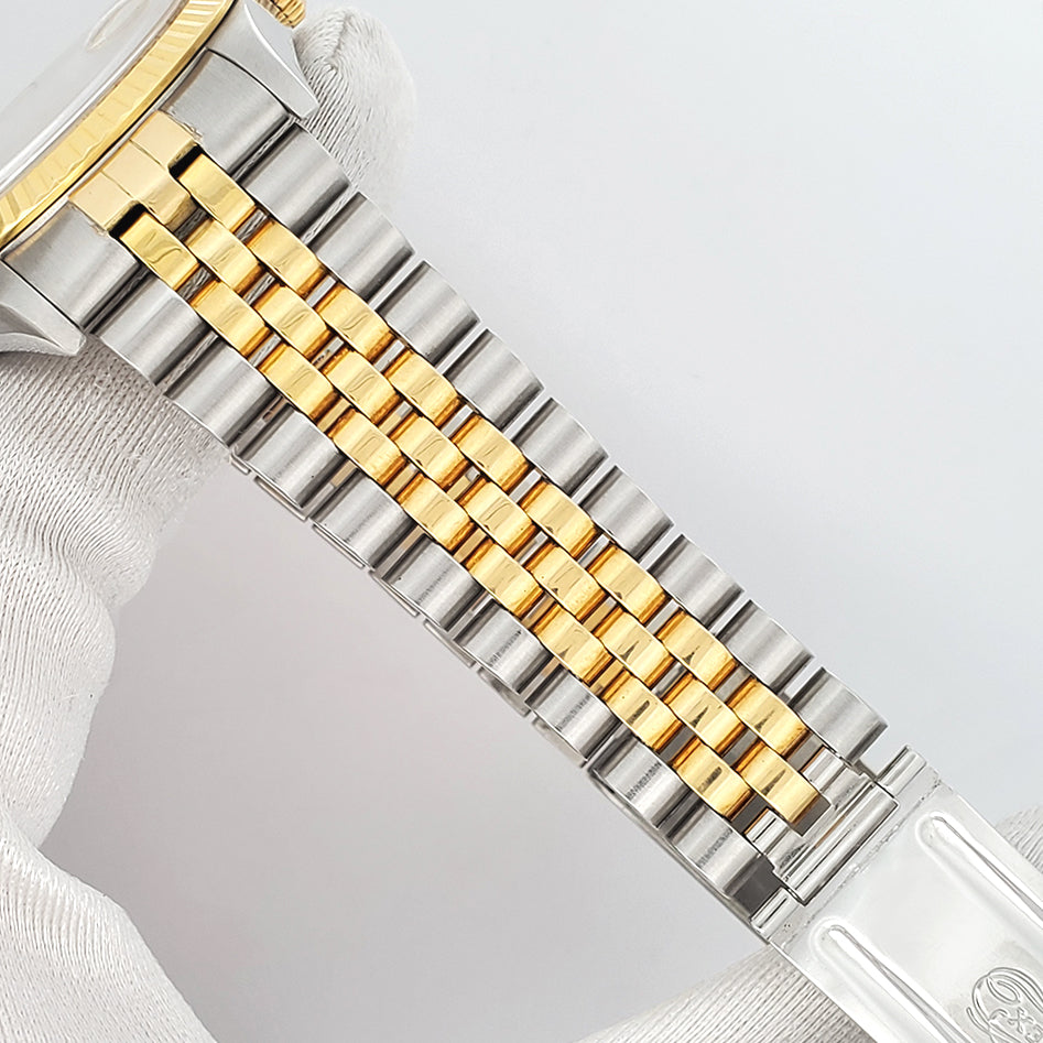 Rolex Datejust 36mm 16233 Cream Jubilee Arabic Dial 2-tone Yellow Gold/Steel Jubilee Watch