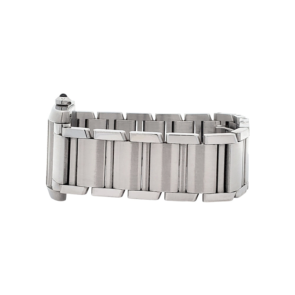 Cartier Tank Francaise 25mm White Roman Dial Stainless Steel Quartz Watch 2465 W51011Q3