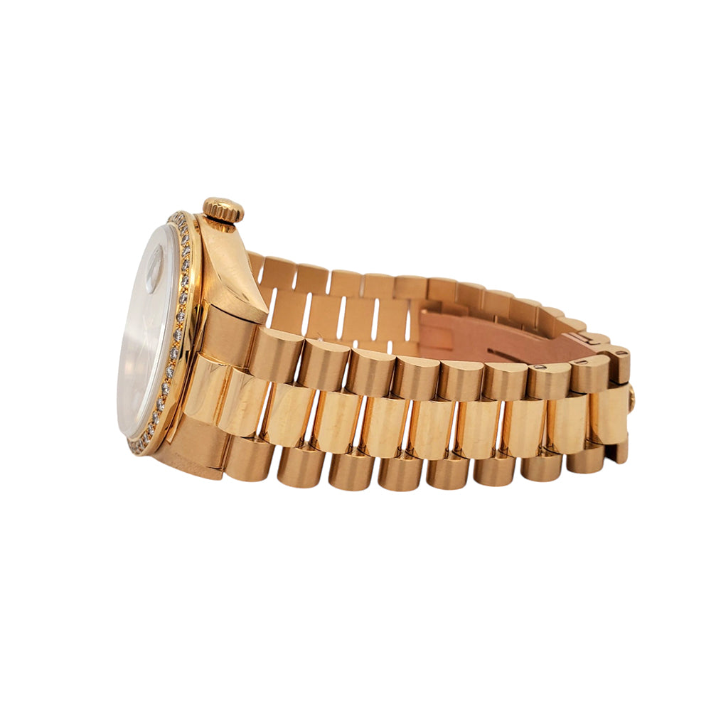 Rolex President Day-Date 36mm Factory Diamond Dial/Custom Bezel Gold Watch 18038