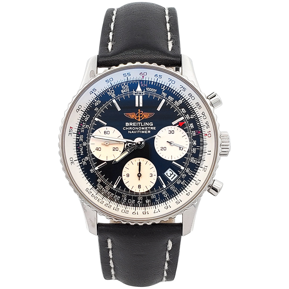 Breitling Navitimer Chronograph 42mm Black Dial Automatic Steel Mens Watch A23322