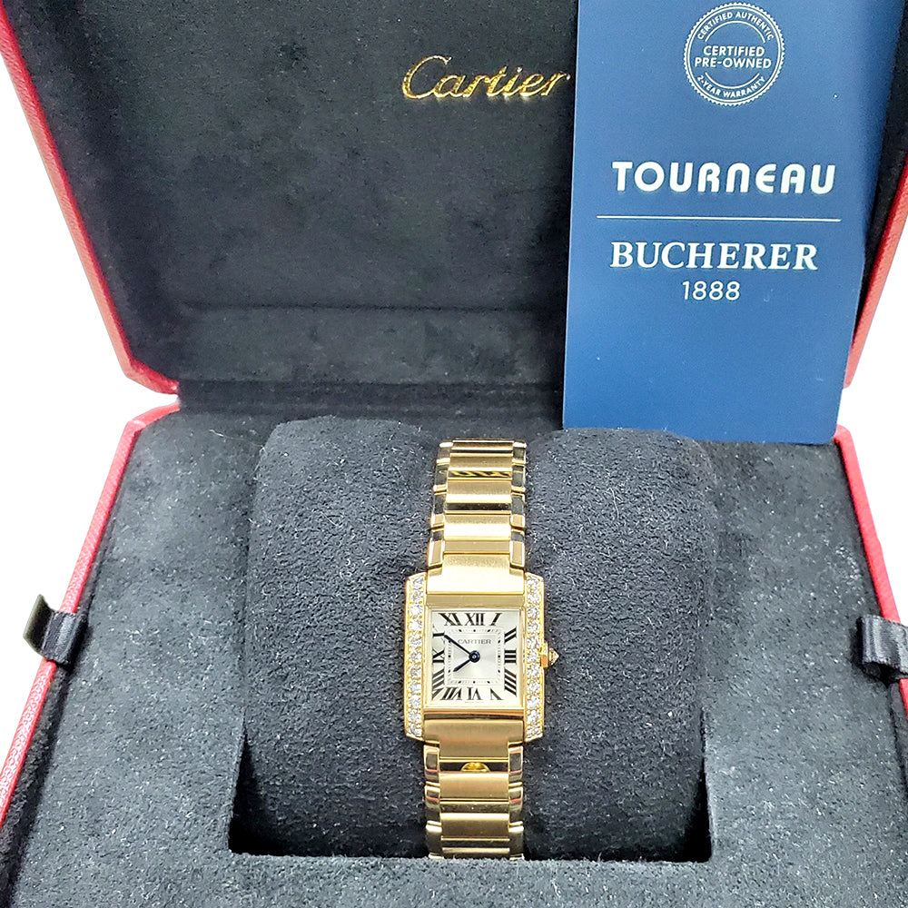 2025 Cartier Tank Française Diamond Yellow Gold Ladies Watch 4473