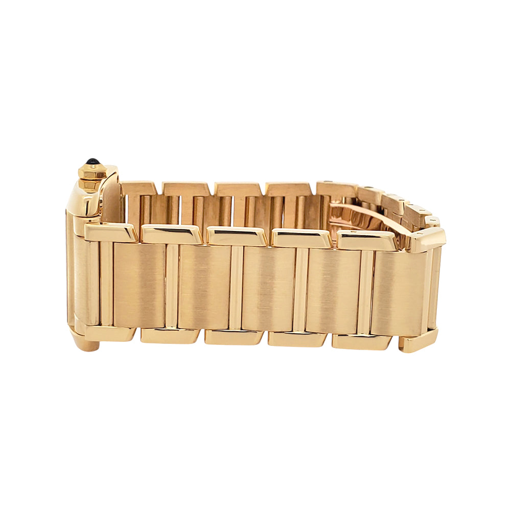 Cartier Tank Francaise Midsize 25mm Yellow Gold Roman Ladies Watch W50003N2 1821 Travel Box/Booklet