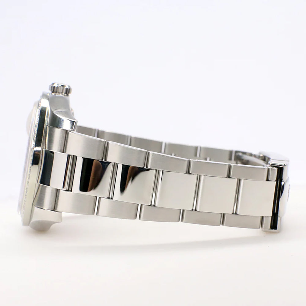 Rolex Datejust 36mm Rhodium Floral Dial Oyster Watch with custom VS1 Diamond Bezel 116200