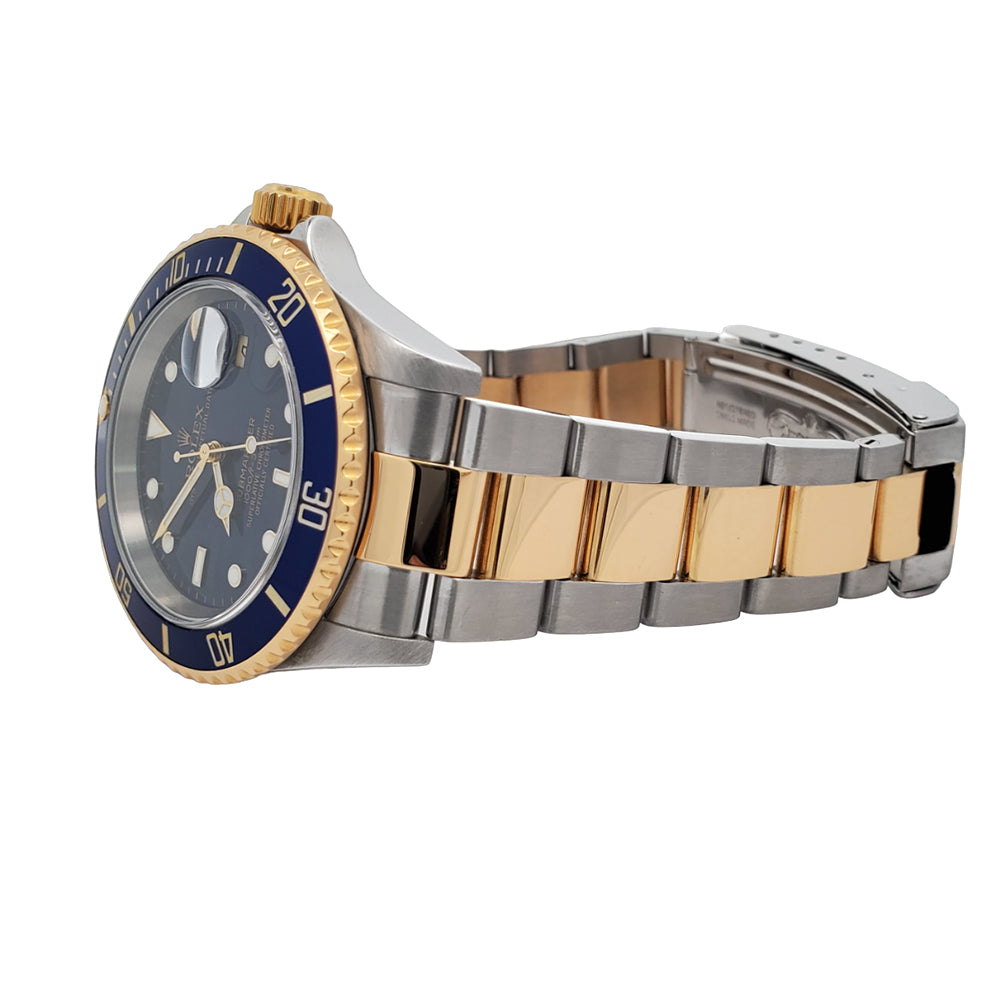 Rolex Submariner Date 40mm Blue Dial/Bezel 2-Tone Yellow Gold/Stainless Steel Watch Box Papers