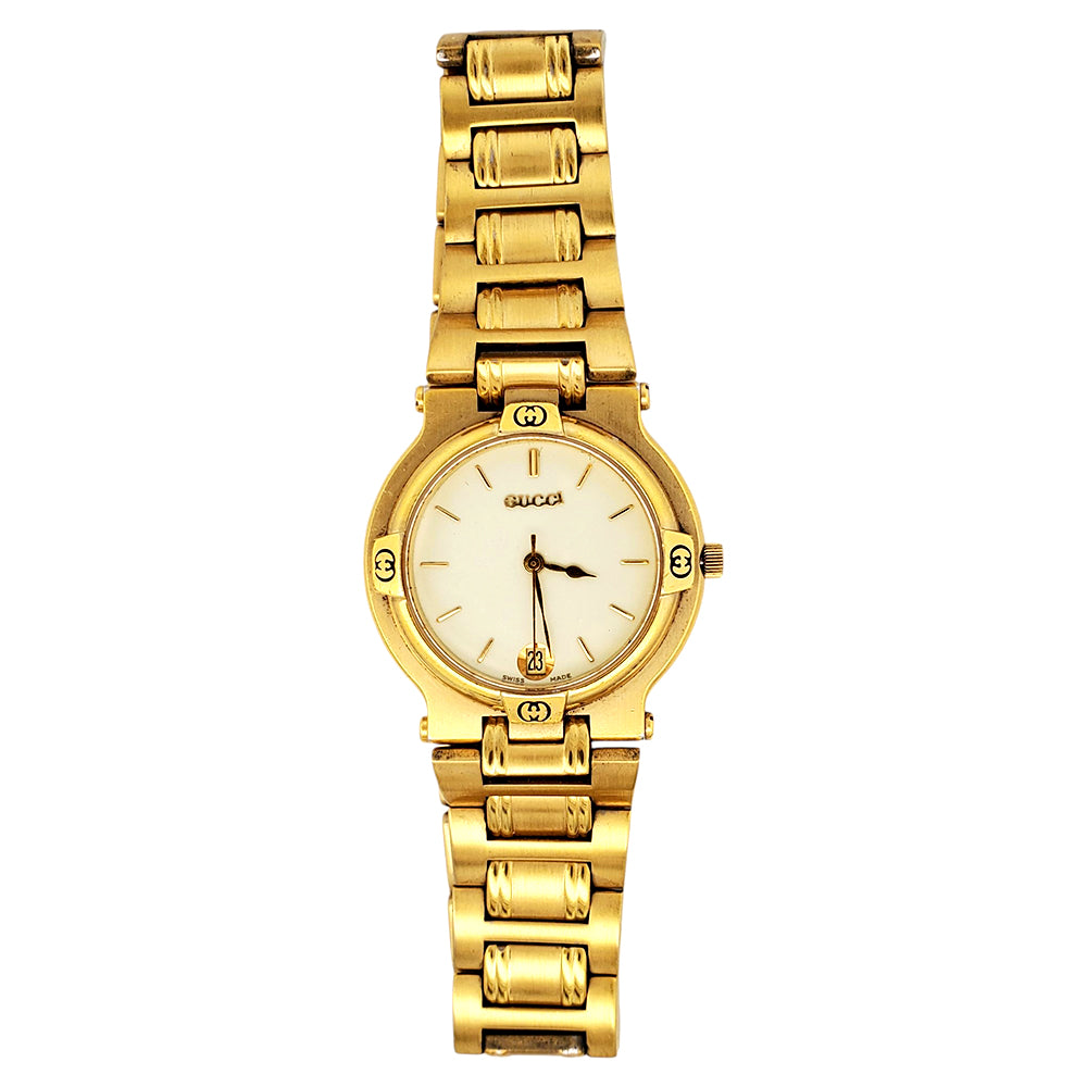 GUCCI 9200M Gold-tone Quartz Cream Dial 32mm Steel Watch