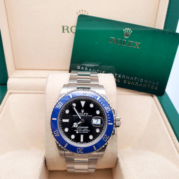 Rolex Submariner Date 41mm Blueberry 126619LB Blue Bezel Black Dial White Gold Watch 2021 Box Papers