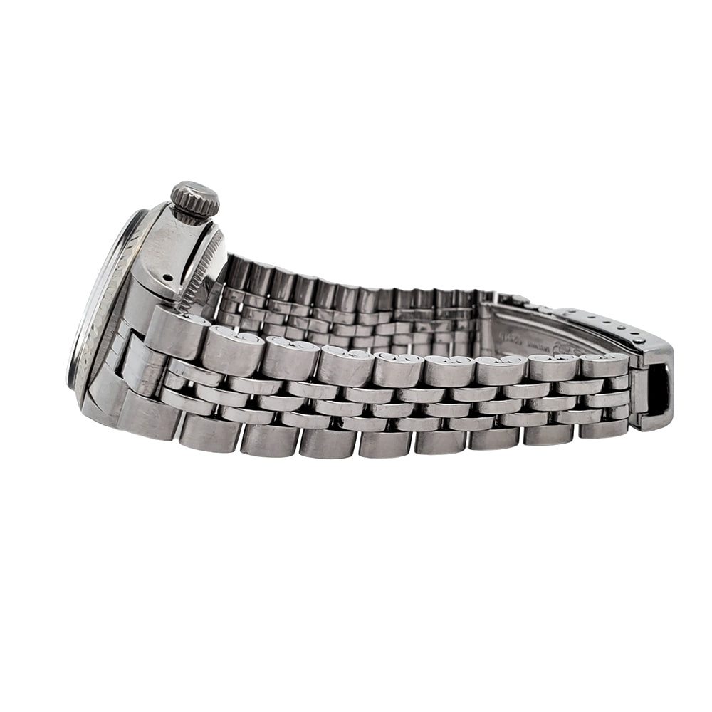 Rolex Date 26mm Gray Fluted Bezel Steel Watch 6917