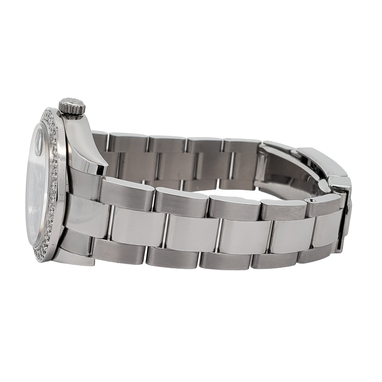Rolex Datejust 31mm 1.6ct 178240 Diamond Bezel/Black Concentric Dial Stainless Steel Watch