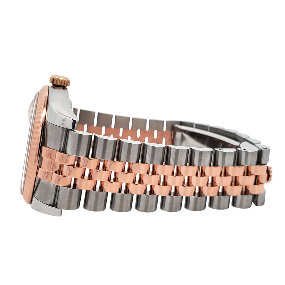 Rolex Datejust 36mm Black Roman Dial Rose Gold/Steel Jubilee Watch 116231