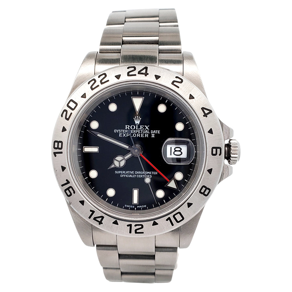 Rolex Explorer II 40mm Black Dial Steel Oyster Watch 16570