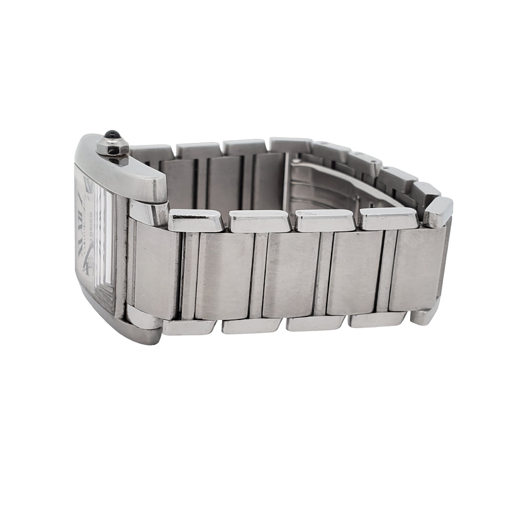 Cartier Tank Française 25mm Off-white Roman Dial Quartz Stainless Steel Watch 2301