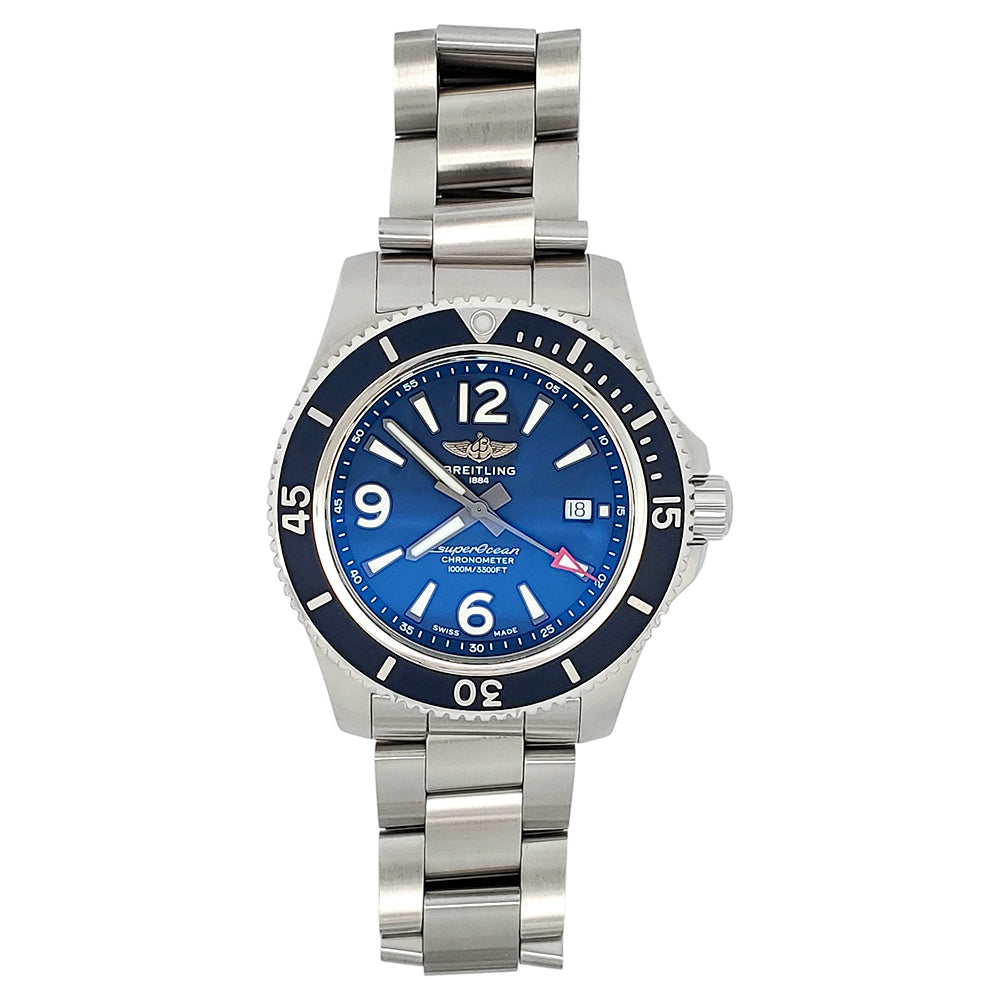 Breitling Superocean II Blue Dial Steel Mens 44mm Watch A17367
