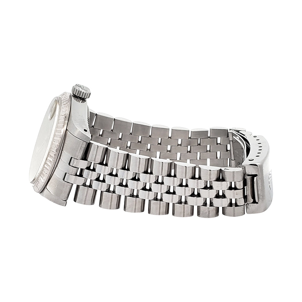 Rolex Datejust White Gold Fluted Bezel Jubilee Arabic Dial Steel 31mm Watch 68274