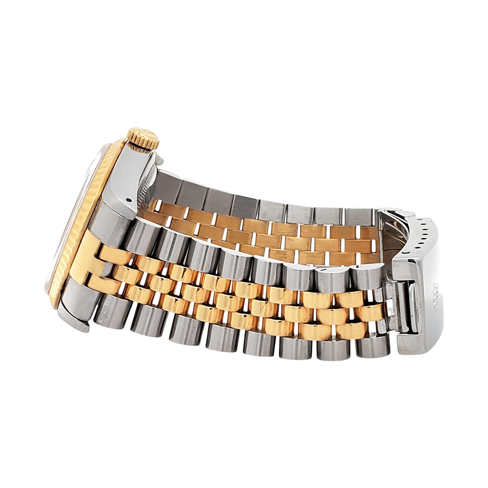 Rolex Datejust 36mm White Roman 2-Tone Yellow Gold/Steel Jubilee Watch 16233