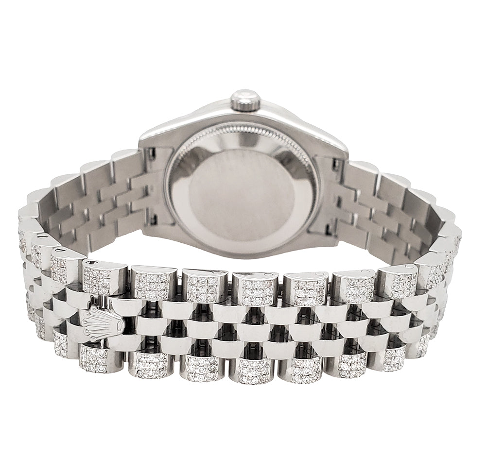 Rolex Datejust 31mm White Index Dial 3.30ct Diamond Bezel/Bracelet Steel Watch 178240