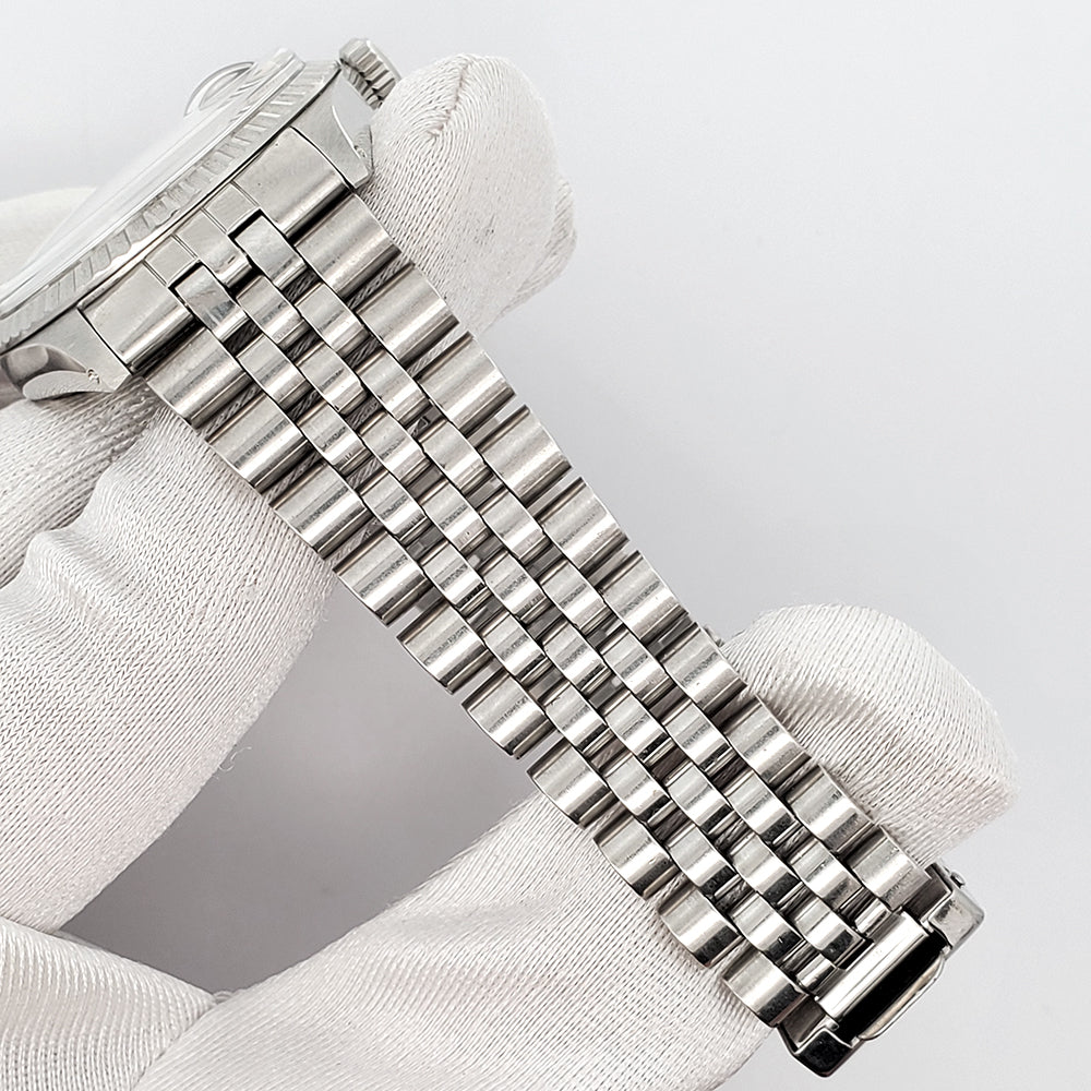 Rolex Datejust 36mm Silver Index Engine Turned Bezel Steel Jubilee Watch 1603 Service Papers