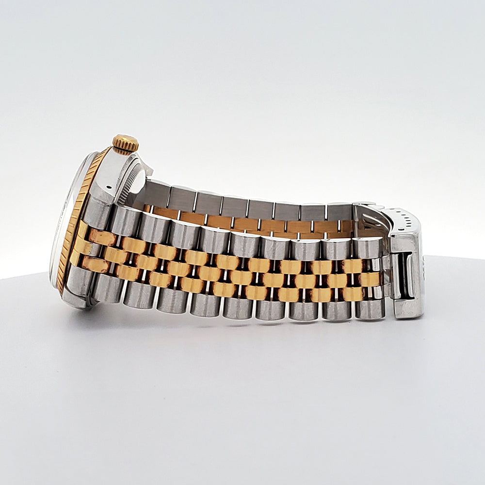 Rolex Date 34mm 15053 Champagne Index 2-tone Yellow Gold/Steel Jubilee Watch