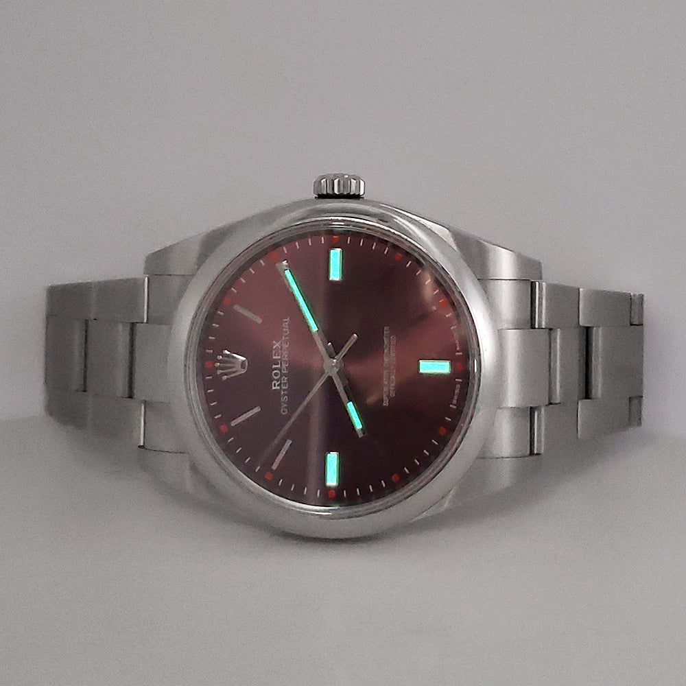 ロレックス ROLEX　プッシュ式 レッドボールペン・カフスセット　箱付き　新品 2016 Rolex Rare Red Grape Index Dial Oyster Perpetual Steel 39mm Watch