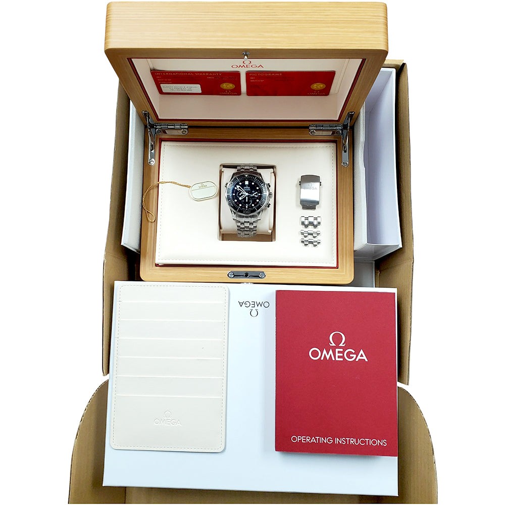 2025 Omega Seamaster Diver GMT Steel Mens 44mm Watch 212.30.44.52.01.001 Box Papers