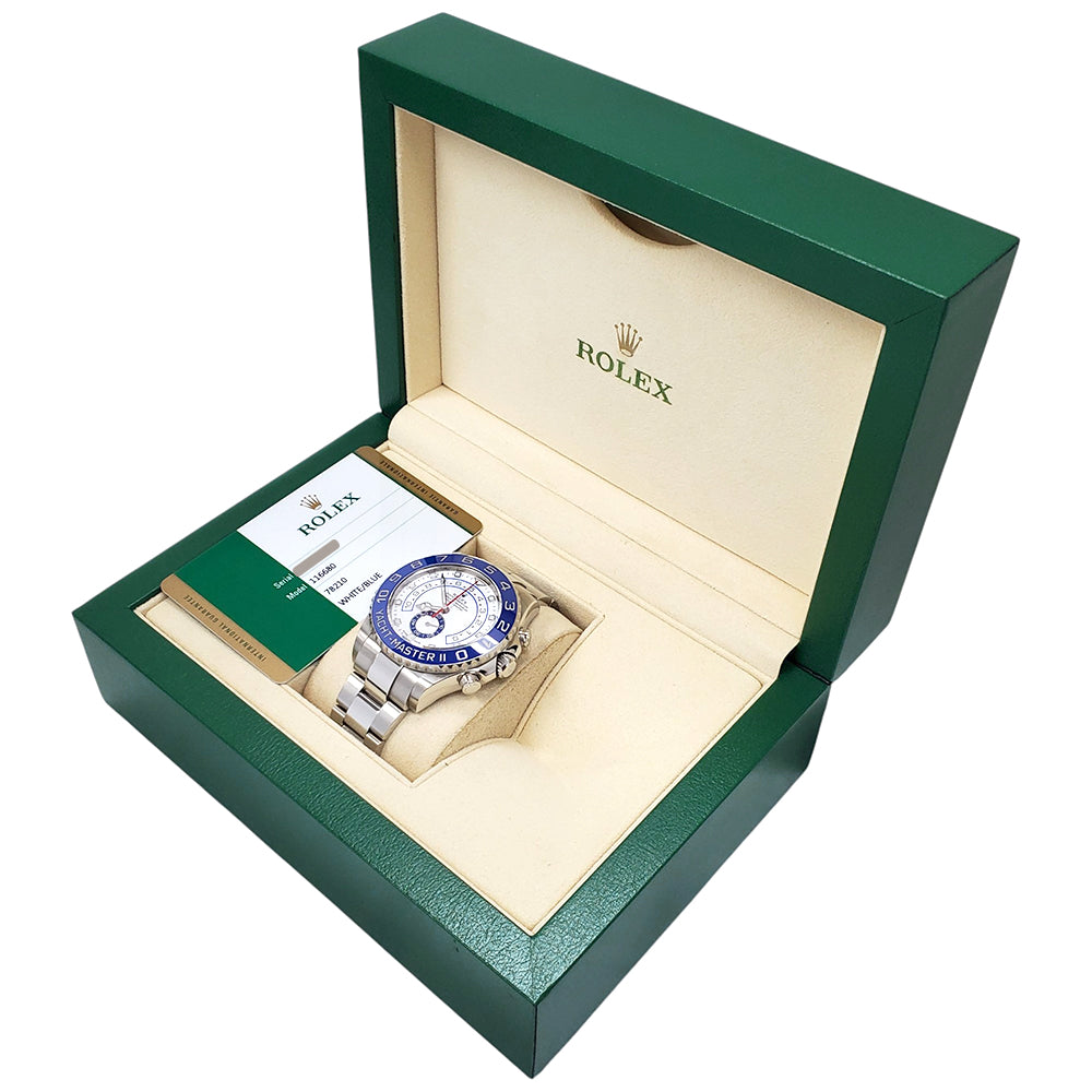 2017 Rolex Yacht Master II 44mm 116680 Blue Cerachrom Steel
