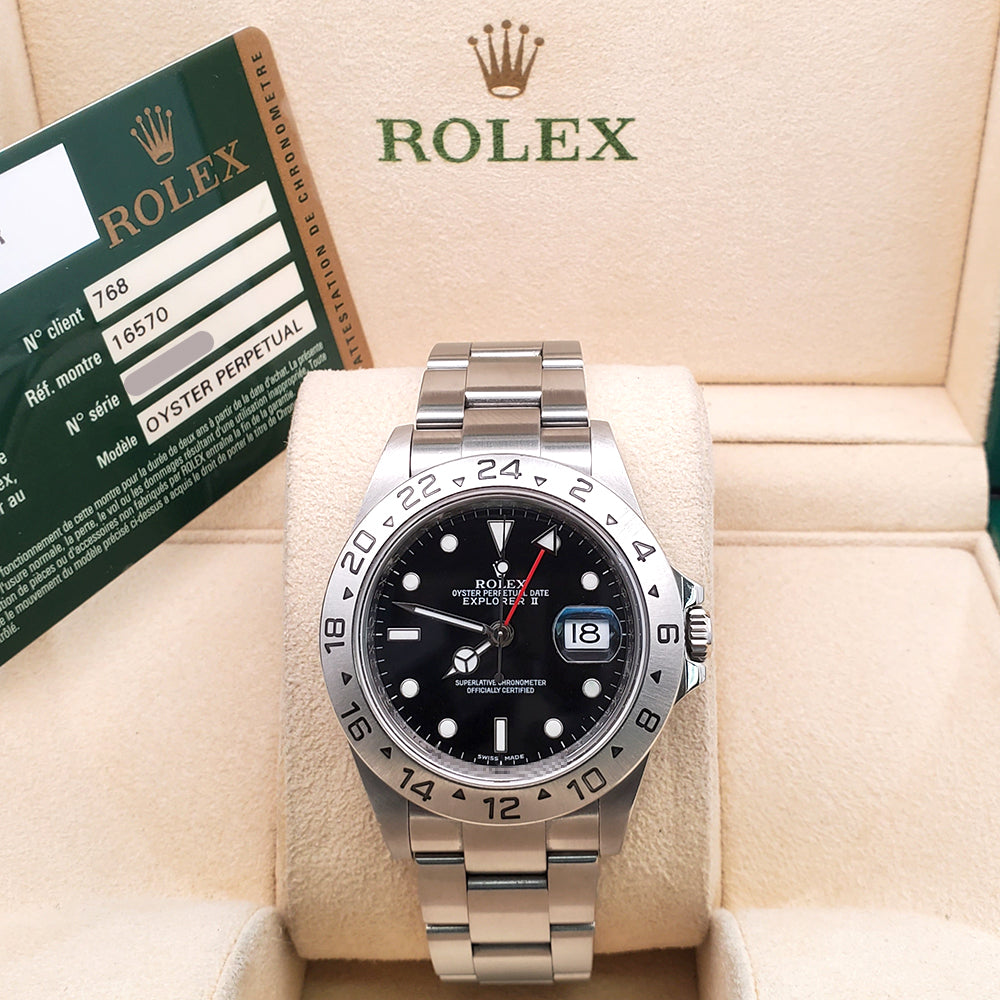 Rolex Explorer II 16570 Steel 40mm Watch – Special 3186 Movement