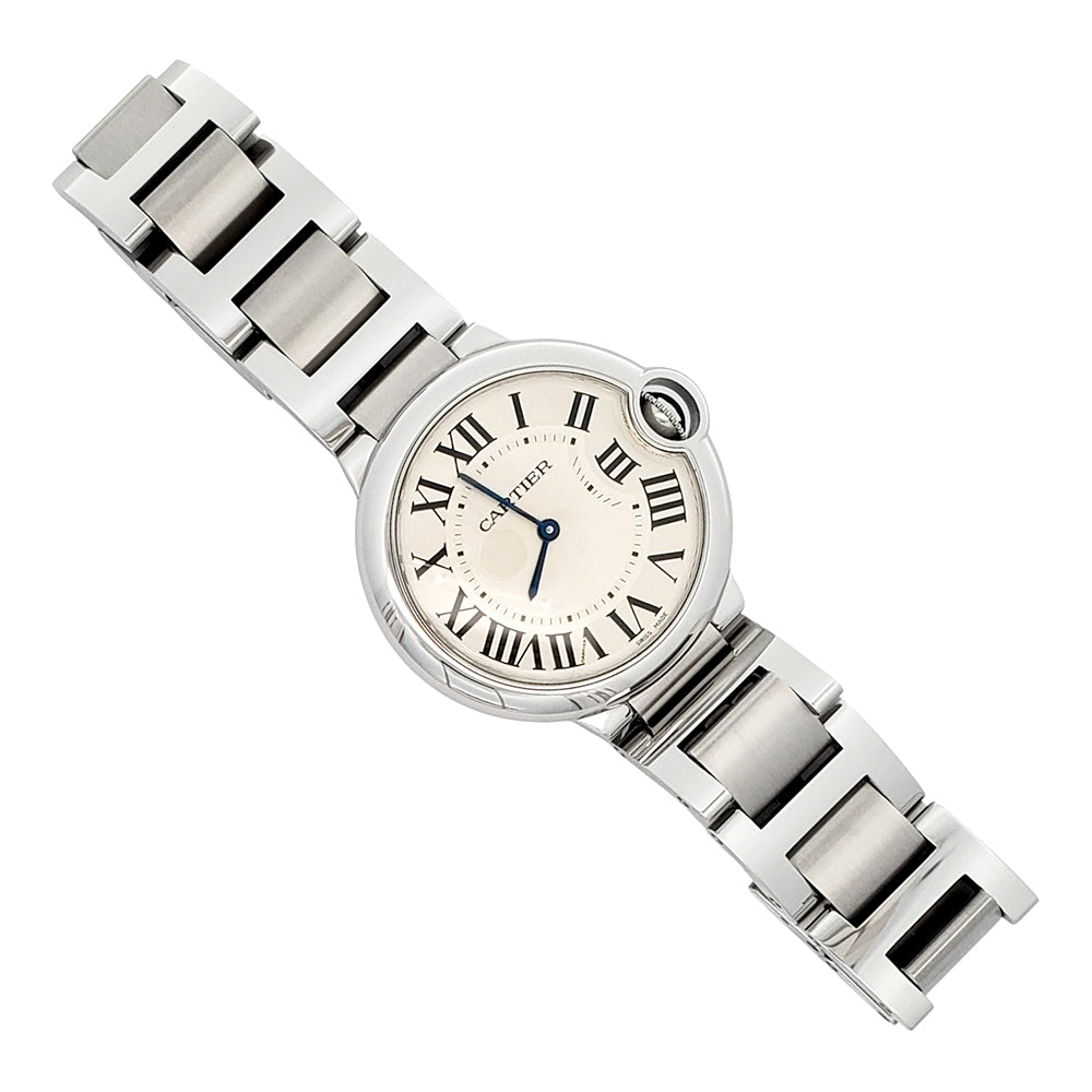 Cartier Ballon Bleu 36mm Silver Dial Quartz Steel Watch W69011Z4 3005