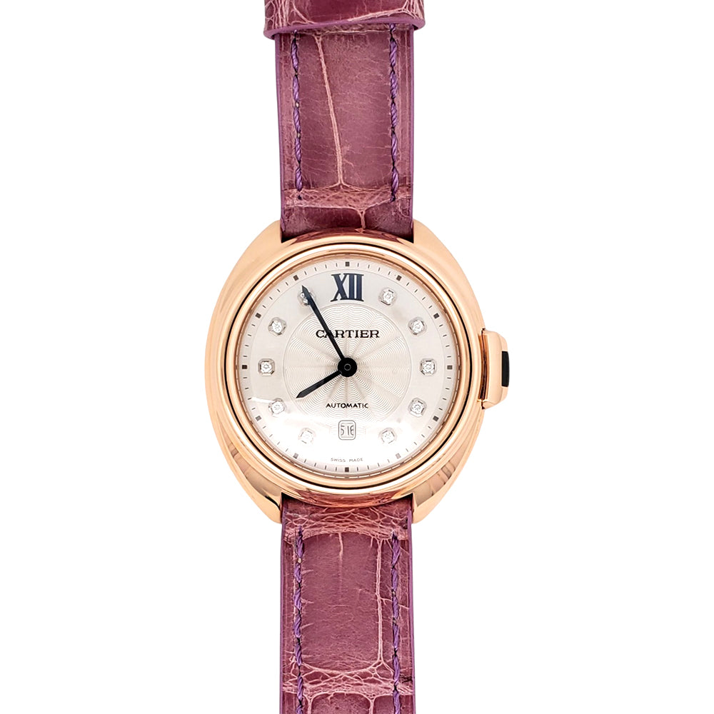 2019 Cartier CLÉ Factory Diamond Dial Rose Gold 3947 WJCL0031 31mm Watch Box Papers