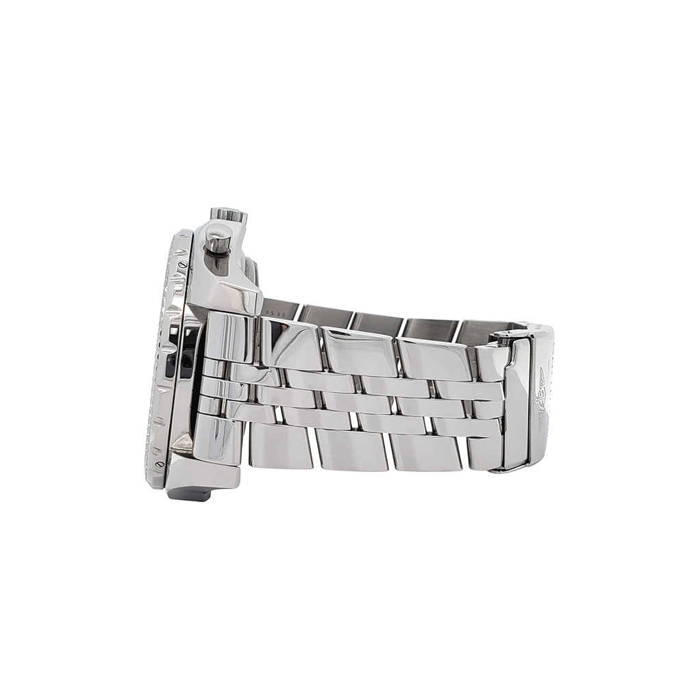 Breitling Bentley 6.75 Chronograph Ivory Dial Big Date 49mm Steel Watch A44362 Box Papers