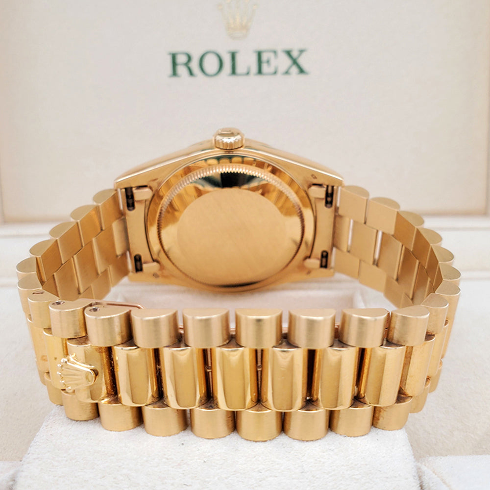 Rolex President Day-Date 36mm Factory Diamond Dial Double-Quick Yellow Gold Watch 18238