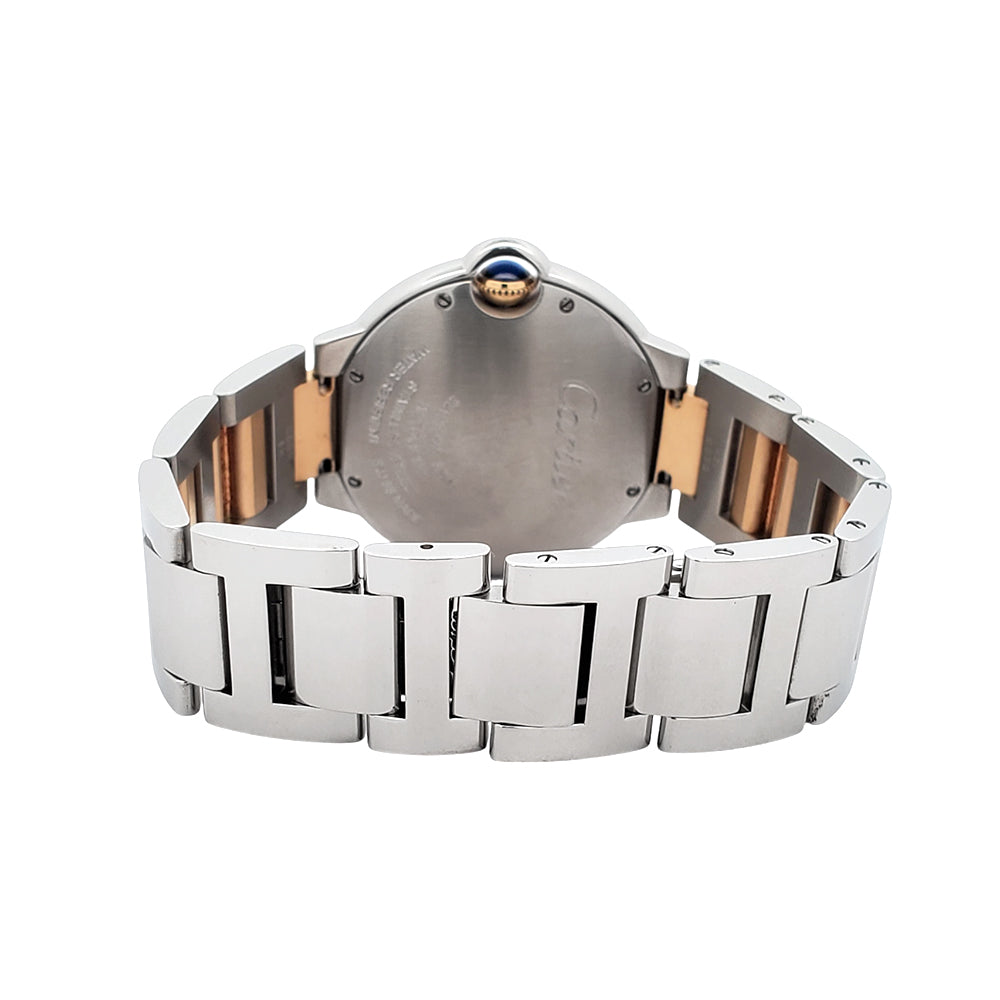 Cartier Ballon Bleu 36mm Silver Roman 2-tone Yellow Gold/Steel Watch 3284 W2BB0012