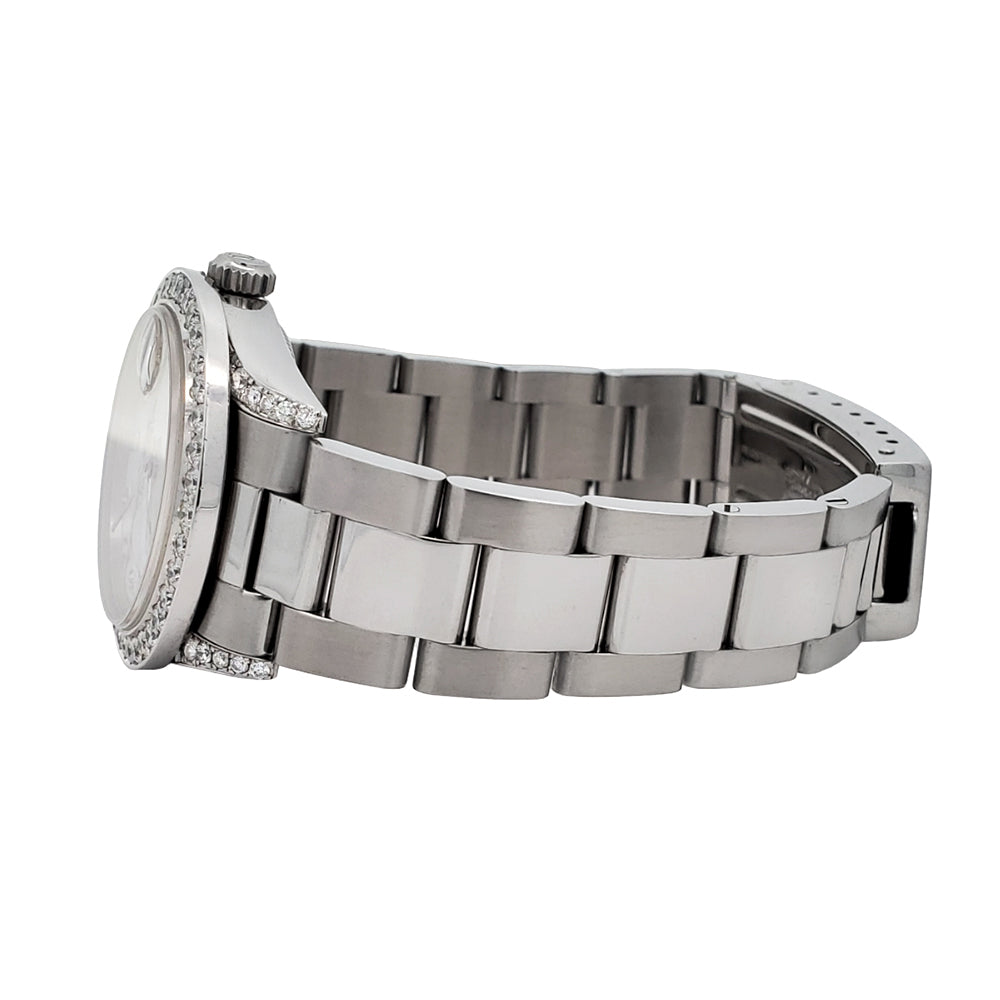 Rolex Datejust Midsize 31mm 2.1ct Diamond Bezel/Lugs/Black Dial Steel Oyster Watch