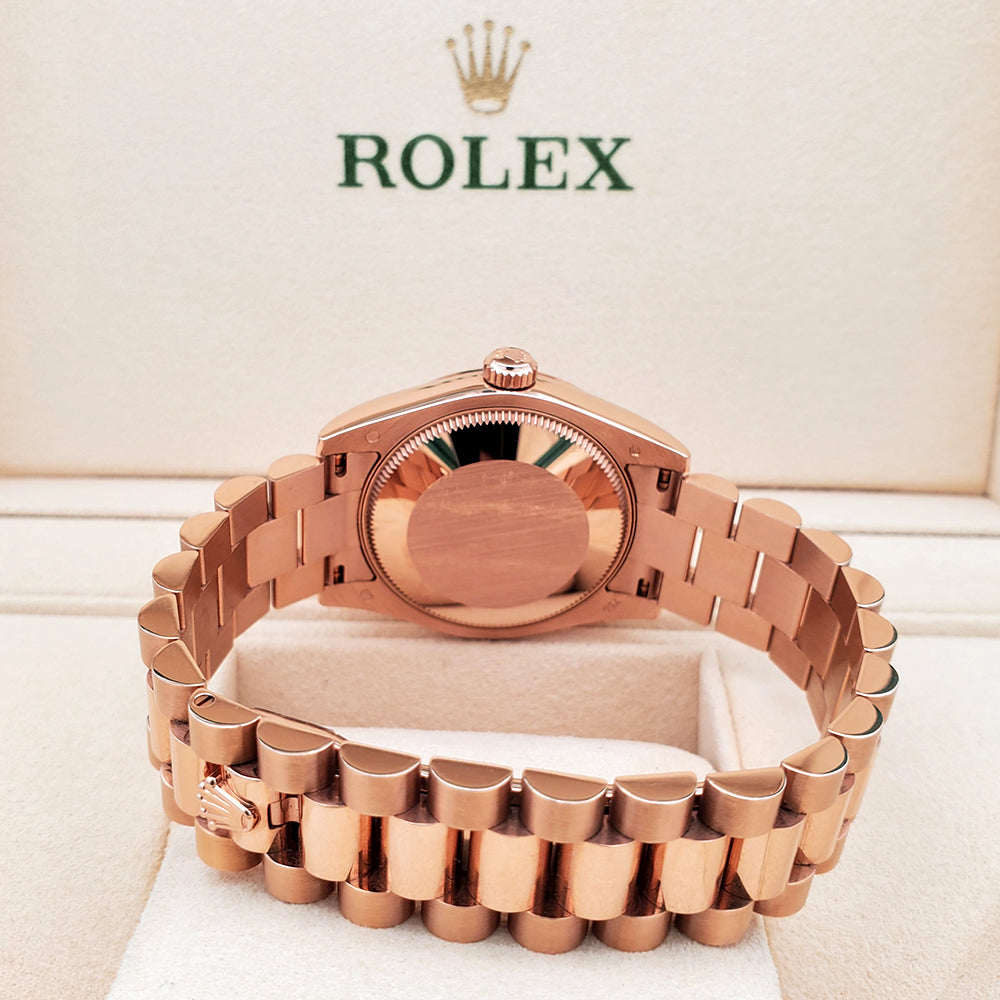 Rolex President Datejust 31mm Factory Diamond Pink Rose Gold Watch 178245 Box Papers