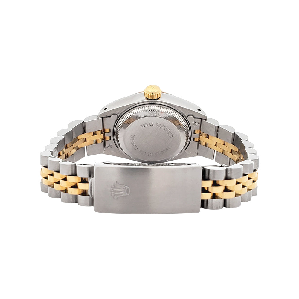 Rolex Datejust 26mm 2-Tone Yellow Gold/Steel Black Tapestry Dial Jubilee Watch 69173 Papers