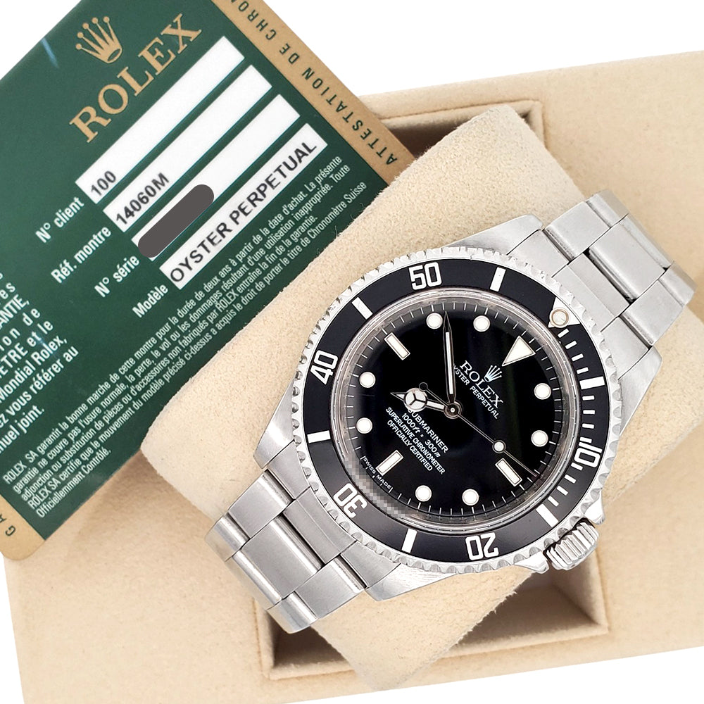 Rolex Submariner No-Date Engraved Rehaut Steel 40mm Watch 14060 Box Papers