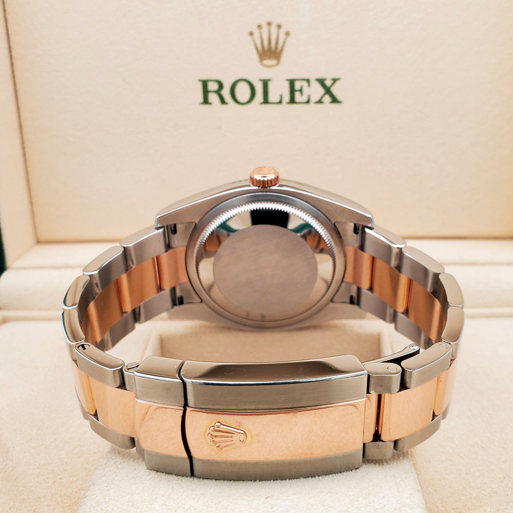 Rolex Datejust 36mm Pink Concentric Dial 2-tone Rose Gold/Steel Oyster Watch 116201 Box Papers