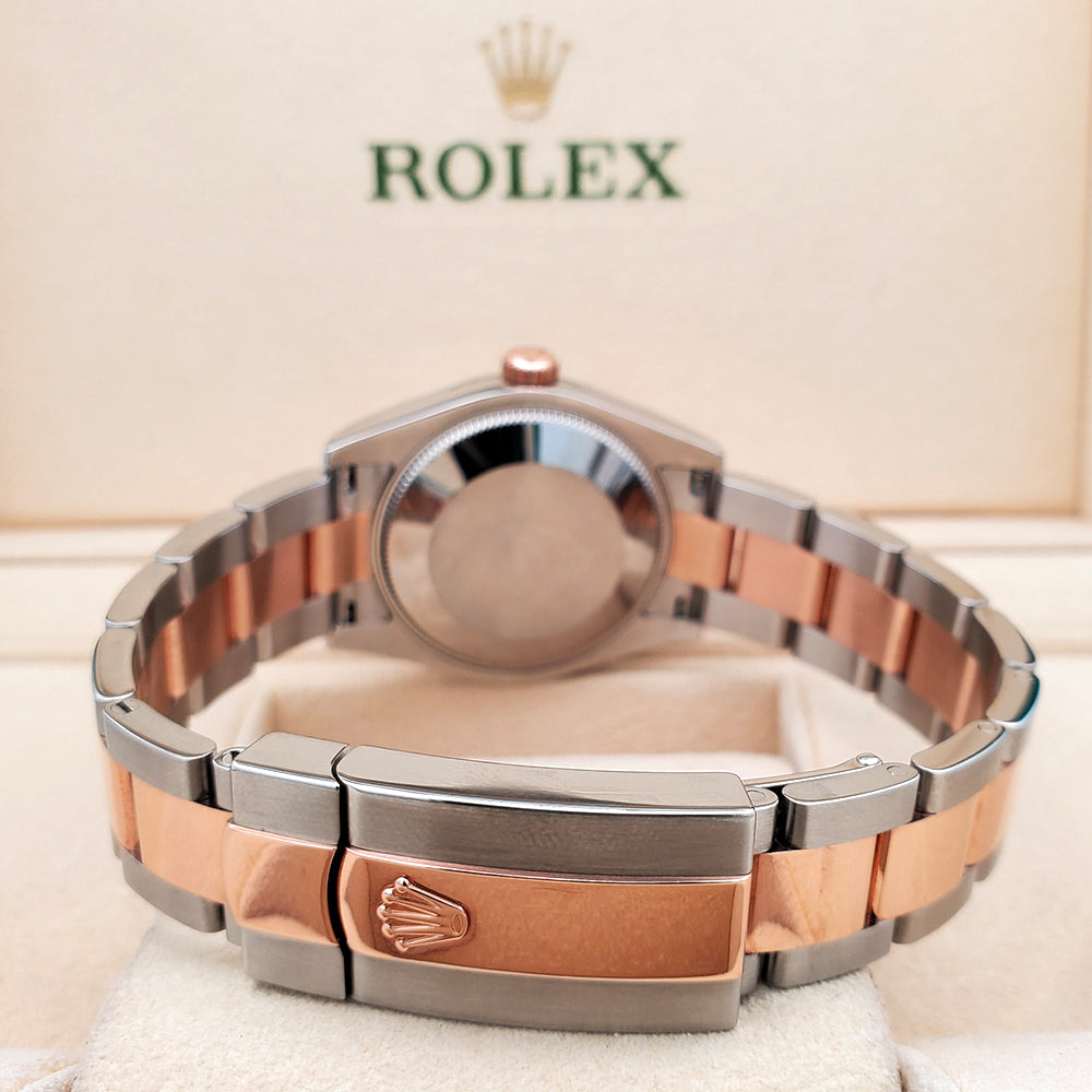 Rolex Datejust 31mm Pink Floral Motif 2-tone Rose Gold/Steel Oyster Watch 178241 Box Papers/Service Papers
