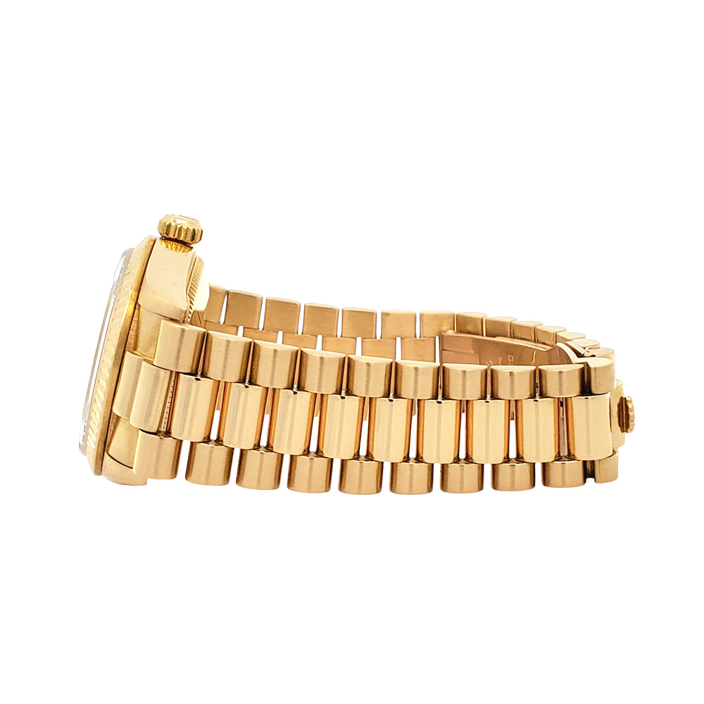 Rolex President Datejust 31mm Factory Champagne Diamond Yellow Gold Watch 68278