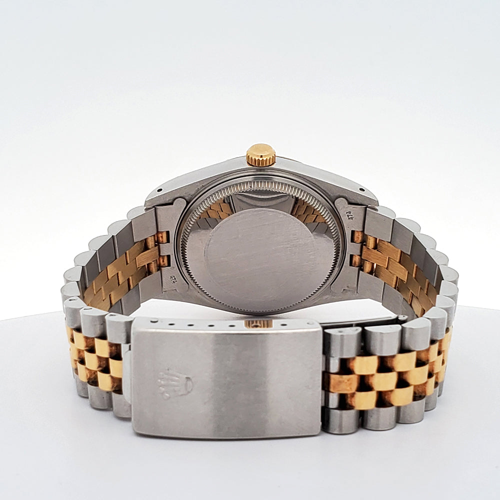 Rolex Date 34mm 15053 Champagne Index 2-tone Yellow Gold/Steel Jubilee Watch