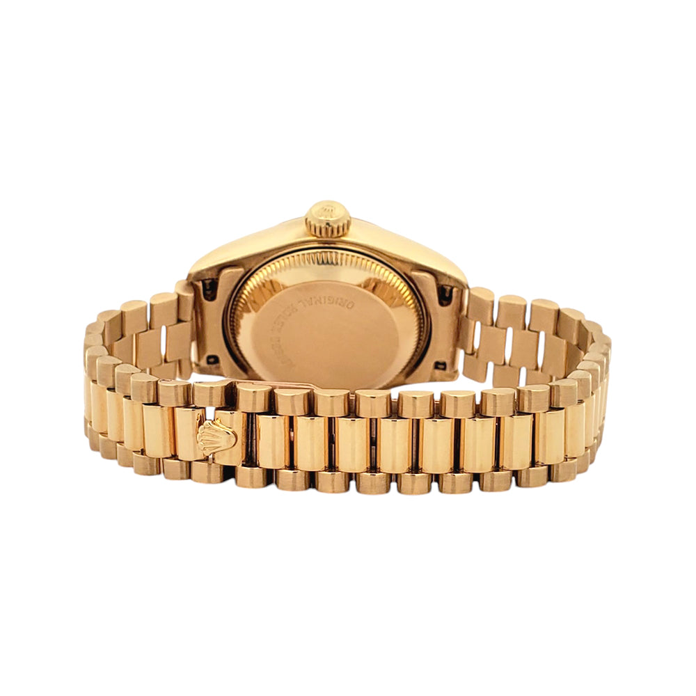 Rolex President Ladies Champagne Index Yellow Gold 26mm Watch 69178 Papers