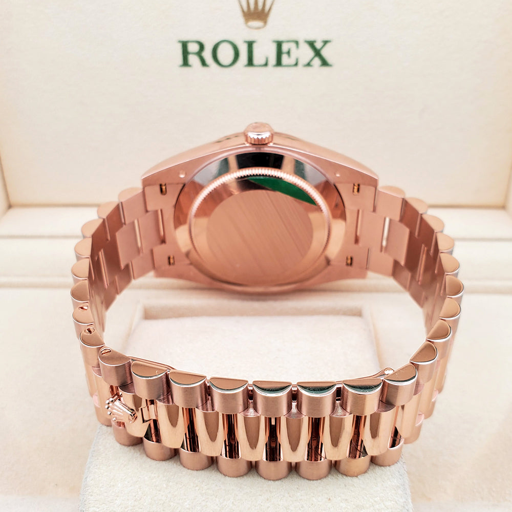 Unworn Rolex Day-Date 40mm 228235 Rose Gold White Roman Dial Watch 2022 Box Papers