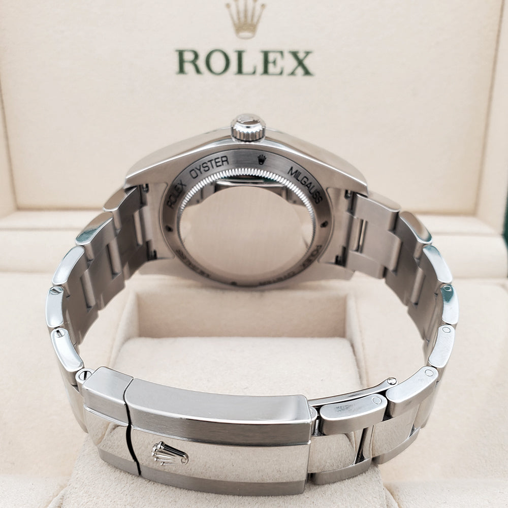 2023 Rolex Milgauss 40mm 116400GV Green Crystal Blue Index Dial Steel Watch Box Papers