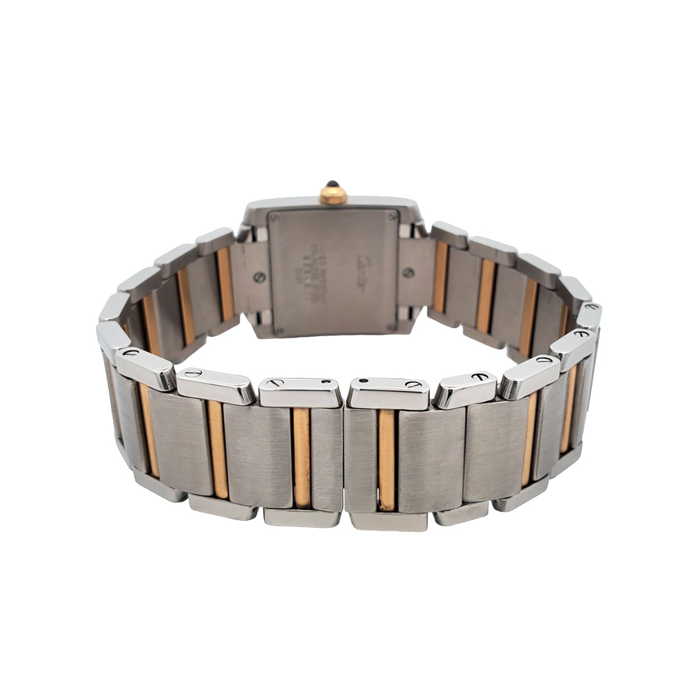 Cartier Tank Francaise 25mm White Roman 2-tone Yellow Gold/Steel Quart