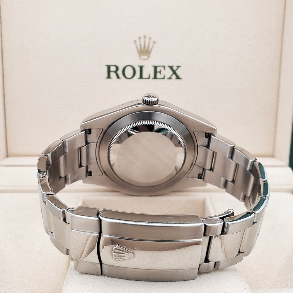 Rolex Datejust II 41mm Factory Diamond Rhodium White Gold Fluted Steel Watch 116334 Box Papers