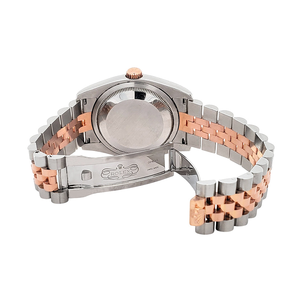 Rolex Datejust 36mm White Roman Dial Rose Gold/Steel Jubilee Watch 116231