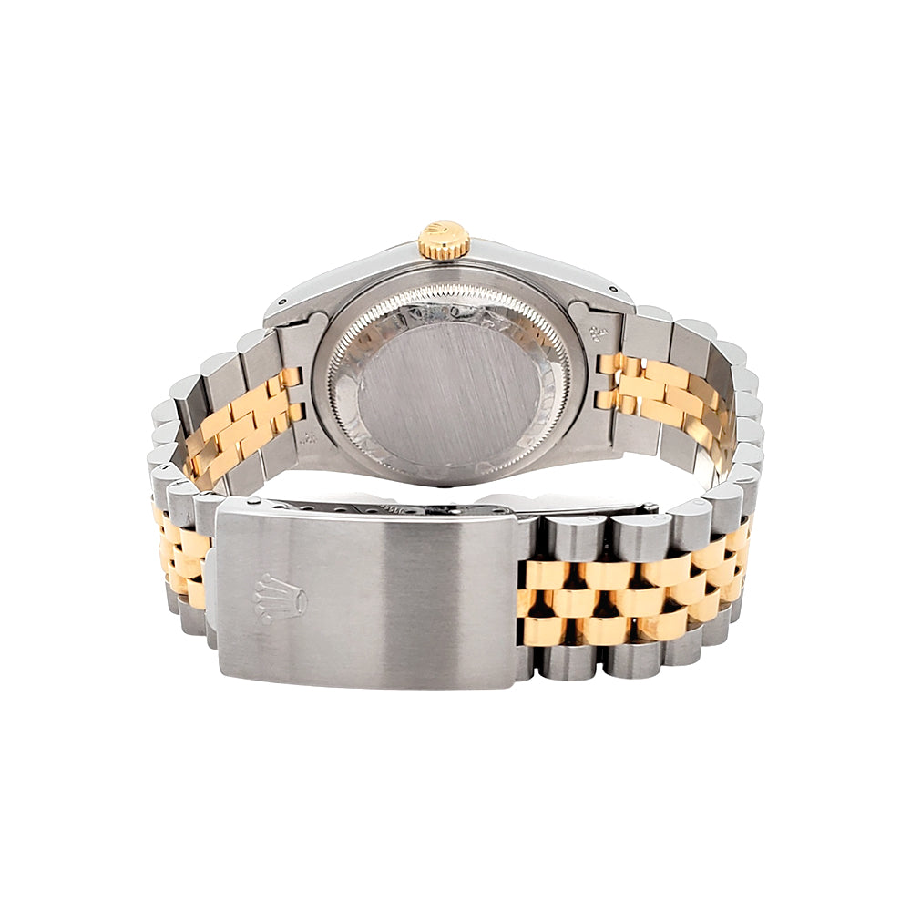 Rolex Datejust 36mm 16233 Silver Index Dial 2-tone Yellow Gold/Steel Jubilee Watch