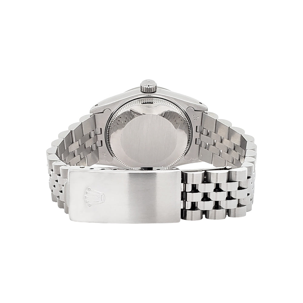 Rolex Datejust 31mm Factory Silver Diamond Dial White Gold Fluted Bezel Steel Jubilee Watch 68274