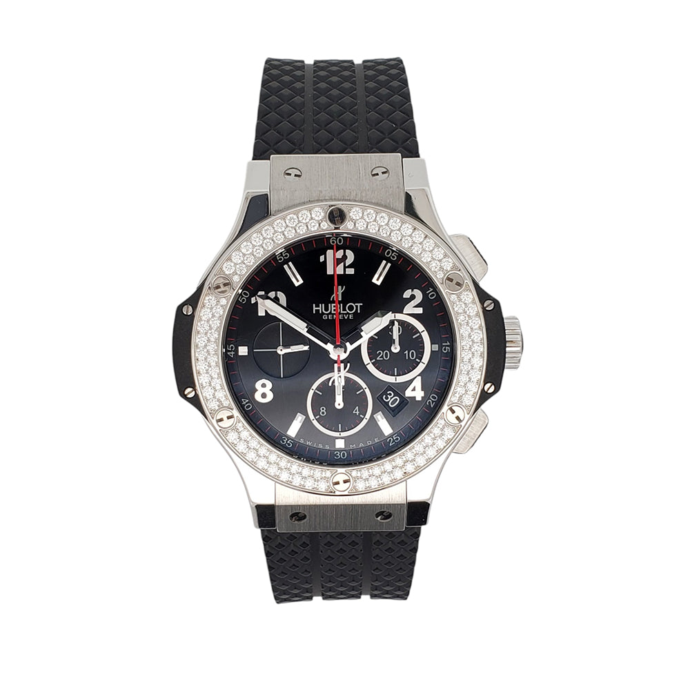Hublot Big Bang Factory Diamond Chronograph 44mm Steel Watch 301.SX.130.RX.114 Box Papers