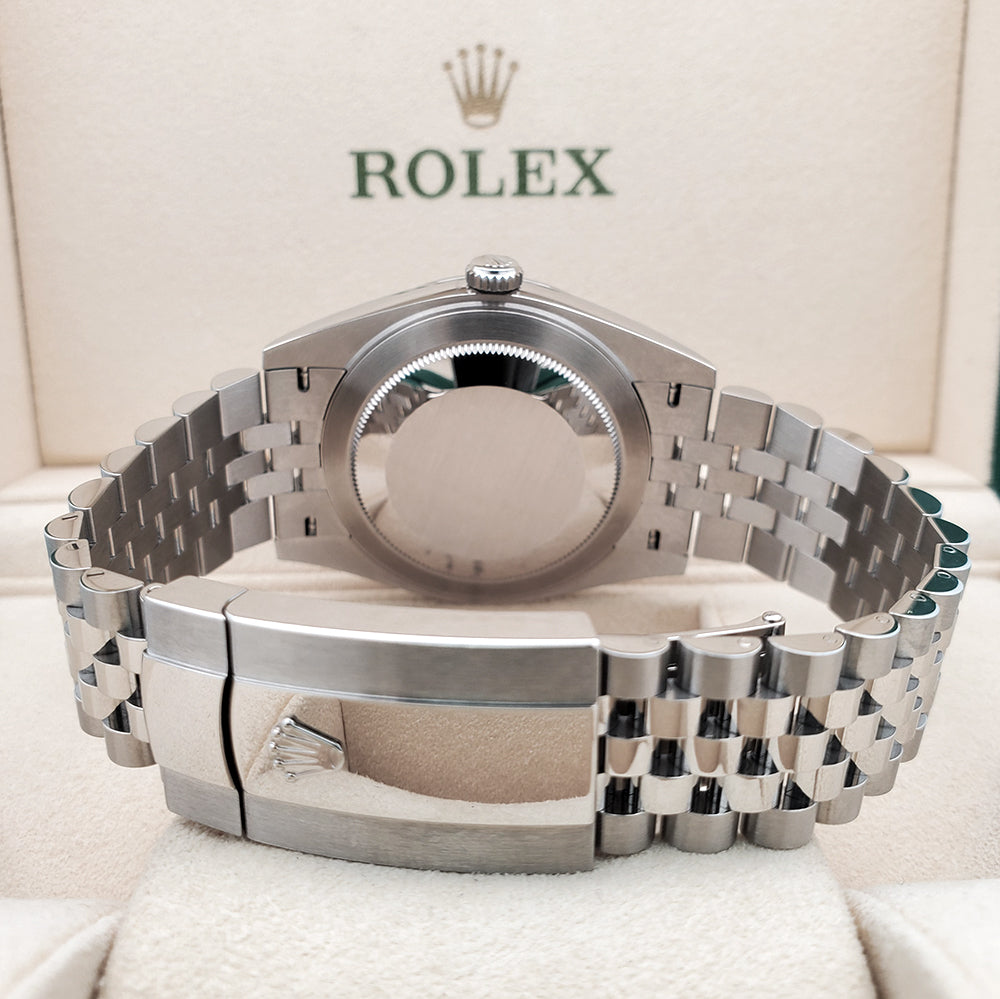 2023 Green Motif Rolex Datejust 41 Steel Jubilee Watch 126300 Box Papers